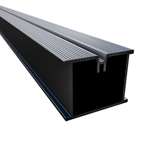 Tectonic® Aluminium Decking Subframe Joist (3.6m length) Decking Fixing OVAEDA® Composite Decking & Porcelain Paving 38mm Black 
