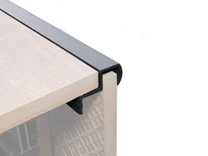 Tectonic® Aluminium Paving Subframe Termination Profile RAL 7016 with Rubber Strips (3.6m length)  OVAEDA® Composite Decking & Porcelain Paving   