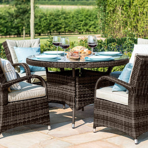 Texas 4 Seat Round Dining Set | Brown  Maze   