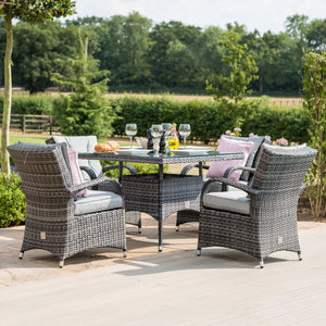 Texas 4 Seat Square Dining Set | Grey  Maze   