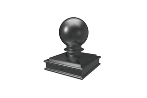 Traditional Balustrade 75mm Post Ball Cap | Black  FH Brundle   