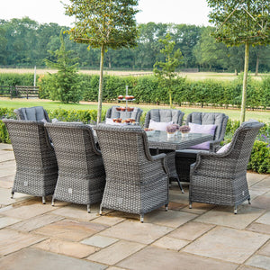 Victoria 8 Seat Rectangular Dining Set  | Grey  Maze   