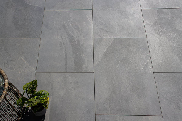 Westerton™ | Dark Grey Stone Effect Porcelain Paving Tiles (60x90x2cm) Stone Effect Porcelain Tile Space   