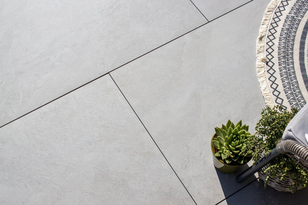 Westerton™ | Light Grey Stone Effect Porcelain Paving Tiles (60x120x2cm) Stone Effect Porcelain Tile Space   