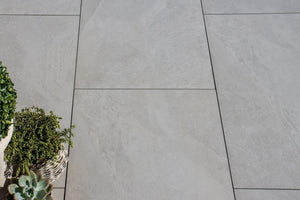Westerton™ | Light Grey Stone Effect Porcelain Paving Tiles (60x120x2cm) Stone Effect Porcelain Tile Space   
