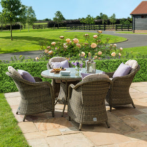 Winchester 4 Seat Round Dining Set with Heritage Chairs | Natural  Maze   