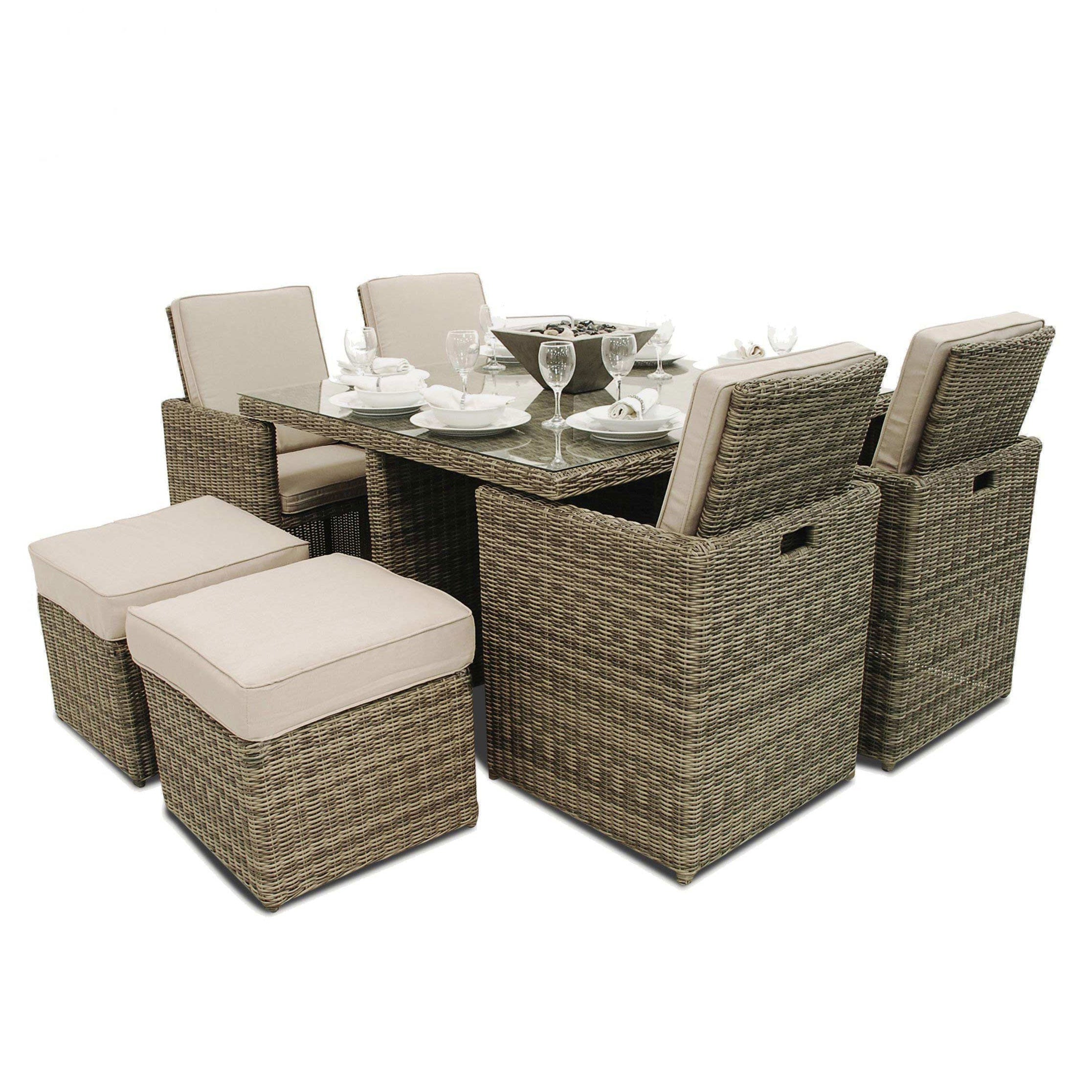 Winchester 5pc Cube Set
 with Footstools | Natural