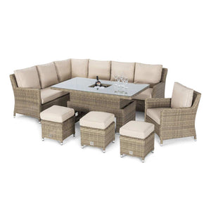 Winchester Corner Dining Set with Armchair,
 Ice Bucket and Rising Table | Natural  Maze   