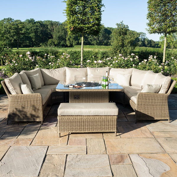 Winchester Royal U-Shaped Sofa Set with Fire Pit  | Natural  Maze   