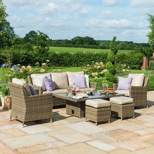 Winchester Sofa Dining Set with 
Ice Bucket and Rising Table | Natural  Maze   