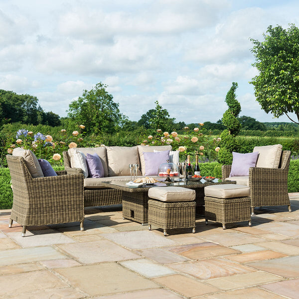 Winchester Sofa Dining Set with 
Ice Bucket and Rising Table | Natural  Maze   