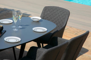 Zest 6 Seat Oval Dining Set | Charcoal  Maze   