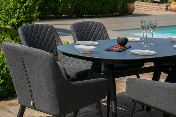 Zest 6 Seat Oval Dining Set | Charcoal
