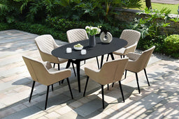 Zest 6 Seat Oval Dining Set | Taupe