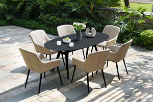 Zest 6 Seat Oval Dining Set | Taupe