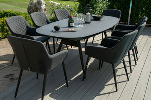 Zest 8 Seat Oval Dining Set | Charcoal  Maze   