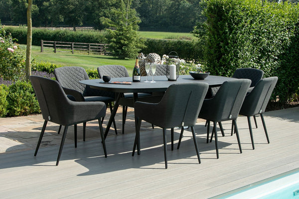 Zest 8 Seat Oval Dining Set | Charcoal  Maze   