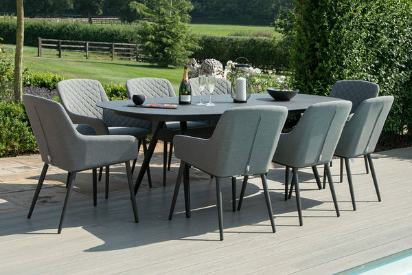 Zest 8 Seat Oval Dining Set | Flanelle  Maze   