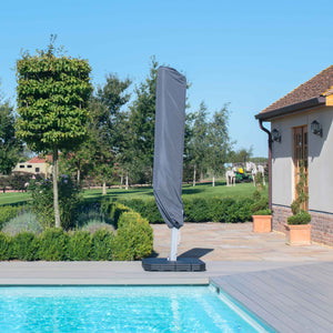Zeus Cantilever Parasol 3m Square - With LED Lights & Cover | Taupe